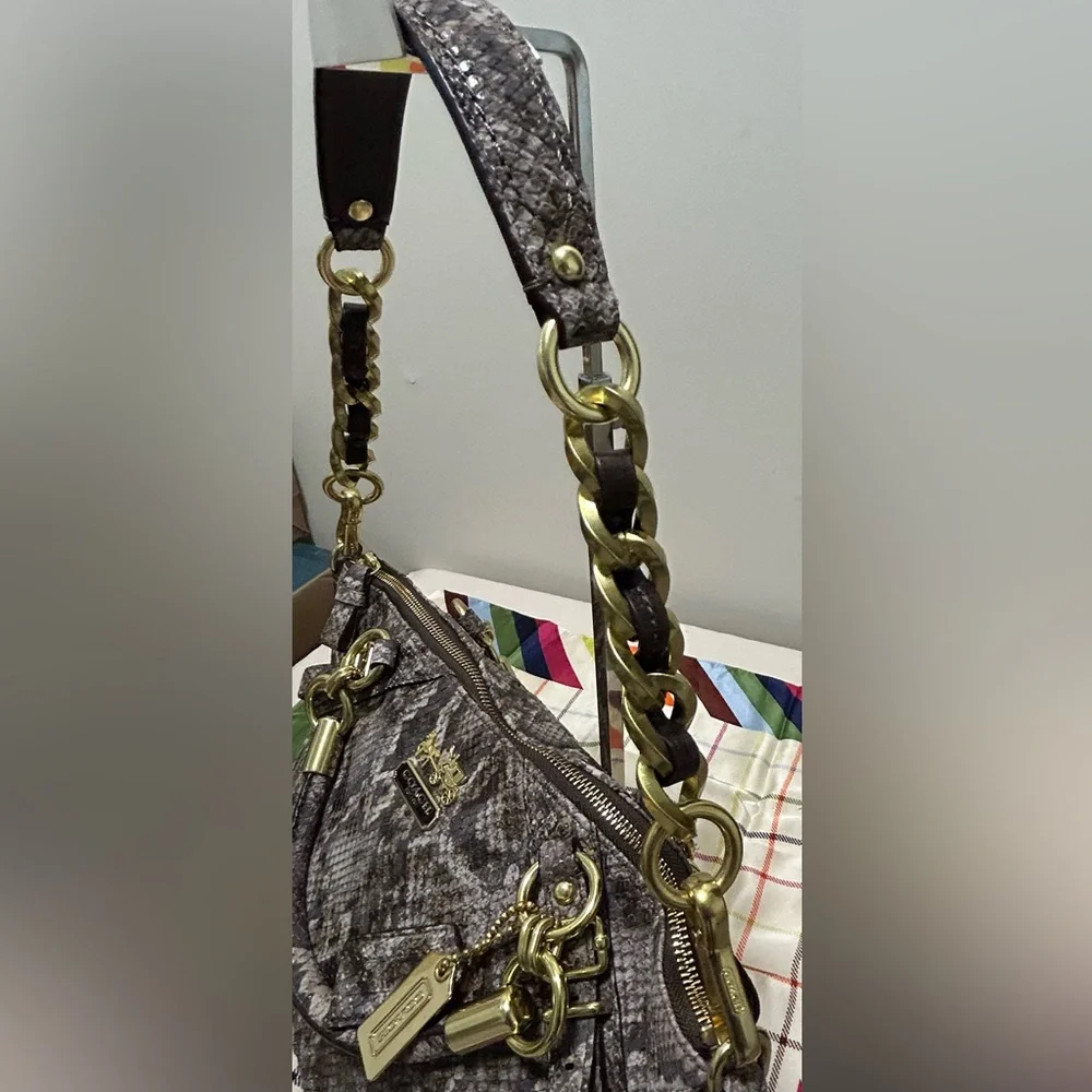 COACH Madison Sophia Python Embossed Leather Satchel/Shoulder Bag